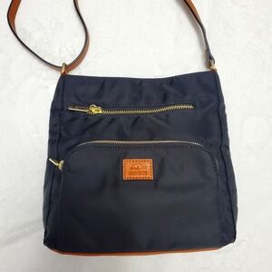 Black Gold Nylon Crossbody Shoulder Bag